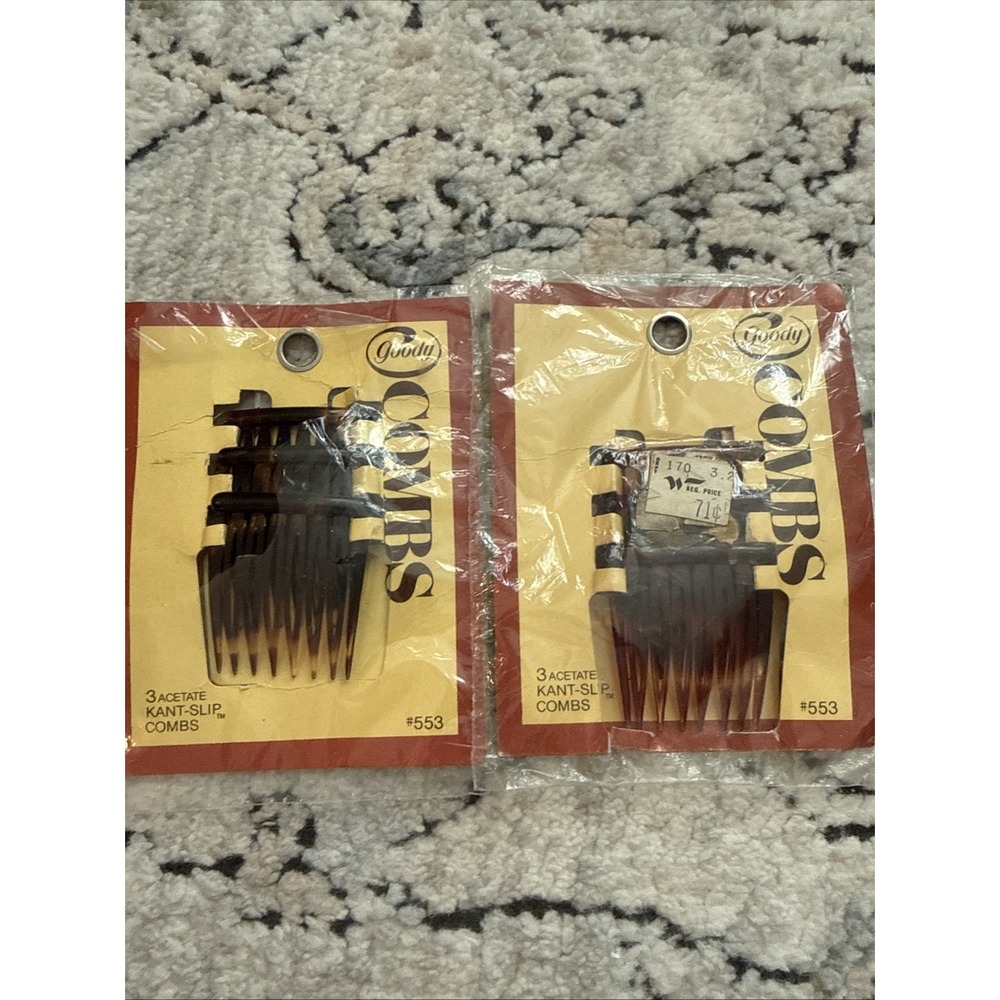 1975 Goody Kant-Slip Fashion Combs NEW OLD STOCK #553 Vintage 6 Count
